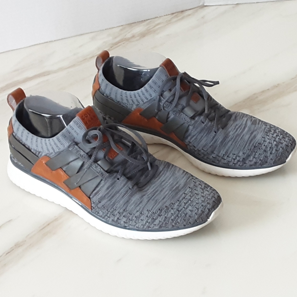 COLE HAAN Grand Motion Gray Stitchlite Woven Sneakers Sz 10.5